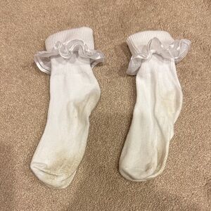White Ruffle Socks. Little dirty. Cute ruffles